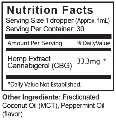 1000mg CBG Isolate Oil (MCT) - Image 2